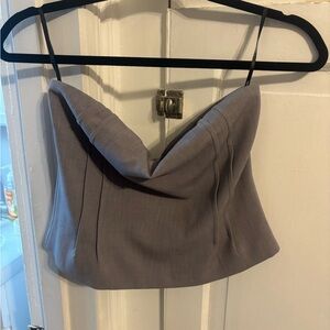Forever 21 Gray Strapless Crop Top